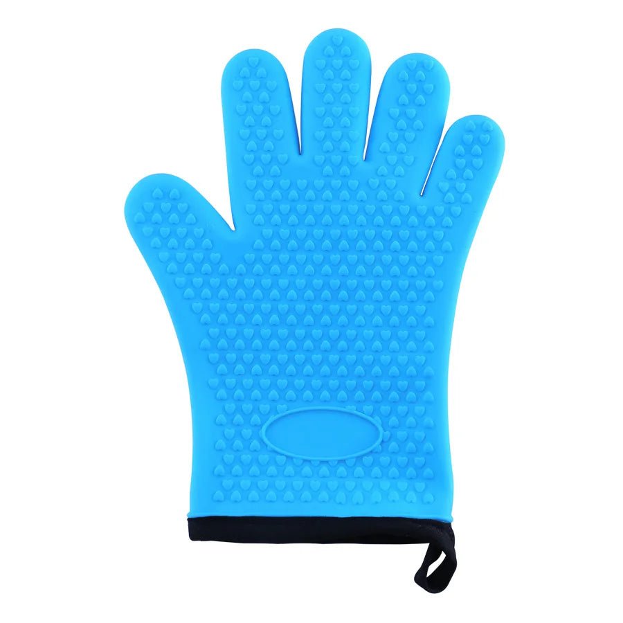 1/2Pc Silicone Glove With Lanyard Kitchen Grilling Gloves Oven Mitt Heat Resistant Non-slip Cooking BBQ Grill Glove Baking Glove 1Pcs Blue