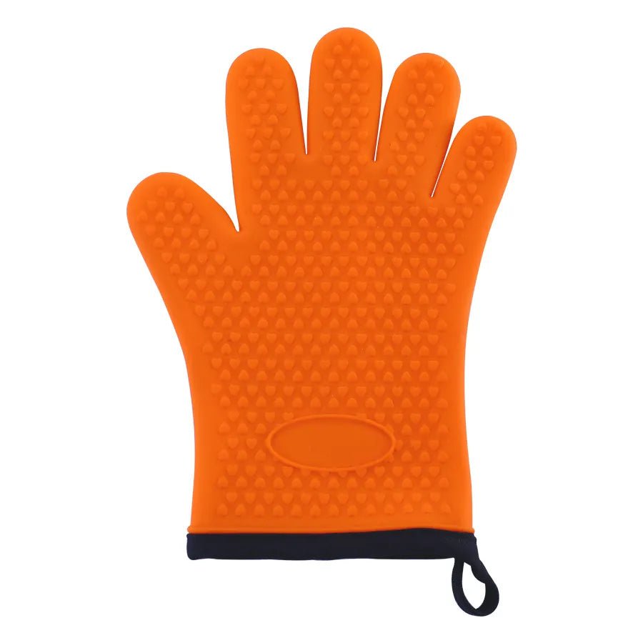 1/2Pc Silicone Glove With Lanyard Kitchen Grilling Gloves Oven Mitt Heat Resistant Non-slip Cooking BBQ Grill Glove Baking Glove 1Pcs Orange