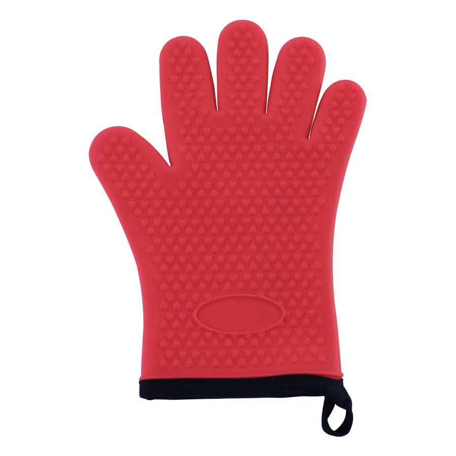 1/2Pc Silicone Glove With Lanyard Kitchen Grilling Gloves Oven Mitt Heat Resistant Non-slip Cooking BBQ Grill Glove Baking Glove 1Pcs Red