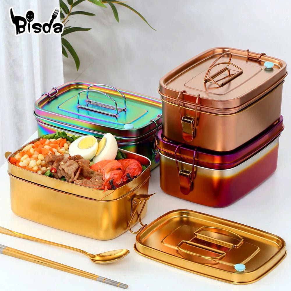 1/3Pcs Stainless Steel Lunch Box - 2-Layers Portable Food Storage for School, Office Worker, Microwave Heating Lunch Container
