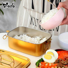 1/3Pcs Stainless Steel Lunch Box - 2-Layers Portable Food Storage for School, Office Worker, Microwave Heating Lunch Container