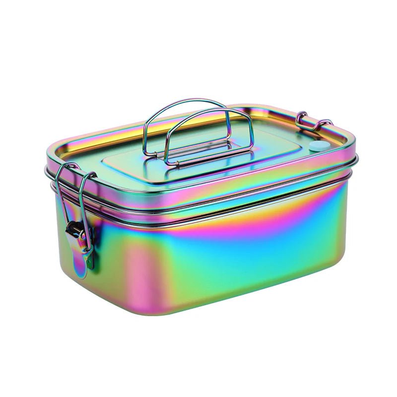 1/3Pcs Stainless Steel Lunch Box - 2-Layers Portable Food Storage for School, Office Worker, Microwave Heating Lunch Container Rainbow no.0 / 1Pcs / 2 | 1500ml