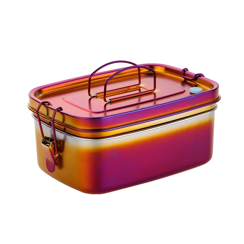 1/3Pcs Stainless Steel Lunch Box - 2-Layers Portable Food Storage for School, Office Worker, Microwave Heating Lunch Container Rainbow no.3 / 1Pcs / 2 | 1500ml