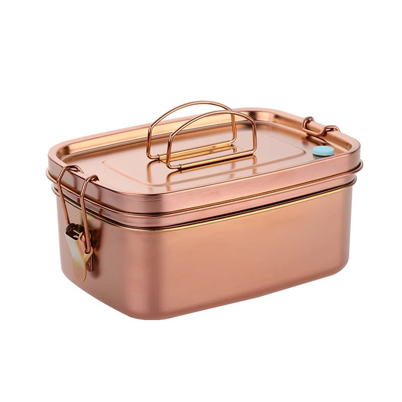 1/3Pcs Stainless Steel Lunch Box - 2-Layers Portable Food Storage for School, Office Worker, Microwave Heating Lunch Container Rose gold / 1Pcs / 2 | 1500ml