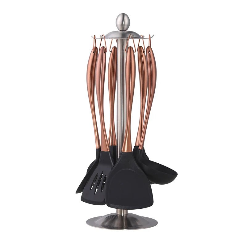 1-7PCS/Set Silicone Cooking Tool Set 7pcs  Rose gold