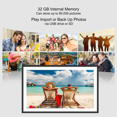 10.1-Inch Frameo Smart WiFi Digital Picture Frame - 32GB, 1280x800 IPS HD Touch Screen, Wall Mountable