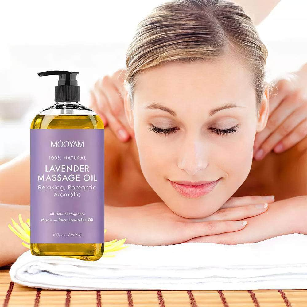 100% Pure Organic Lavender Body Massage Oil: Relaxing, Anti-Cellulite, Sore Muscle Relief with Frankincense