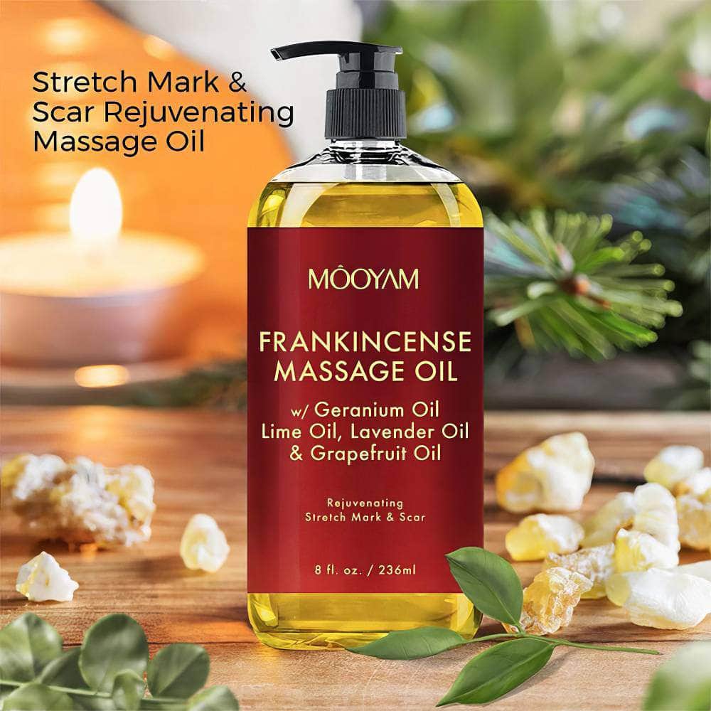 100% Pure Organic Lavender Body Massage Oil: Relaxing, Anti-Cellulite, Sore Muscle Relief with Frankincense