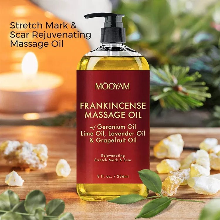 100% Pure Organic Lavender Body Massage Oil: Relaxing, Anti-Cellulite, Sore Muscle Relief with Frankincense FRANKINCENSE OIL