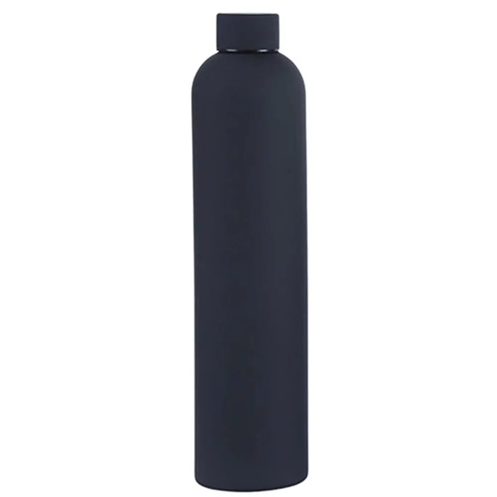 1000ML Double-Wall Stainless Steel Leak-Proof Thermal Vacuum Flask - Insulated Water Bottle for Sports and Coffee, Straight Body Cup black