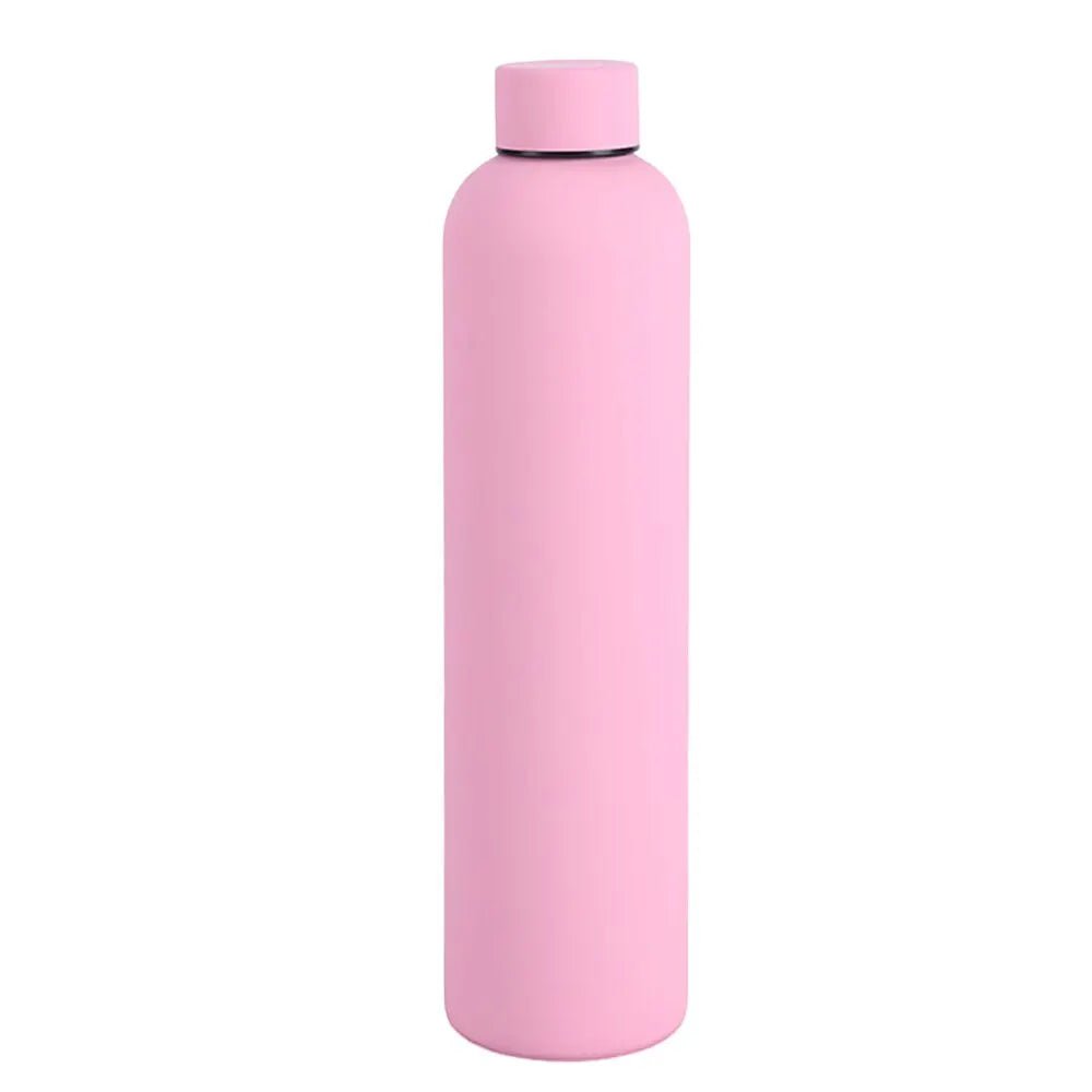 1000ML Double-Wall Stainless Steel Leak-Proof Thermal Vacuum Flask - Insulated Water Bottle for Sports and Coffee, Straight Body Cup pink