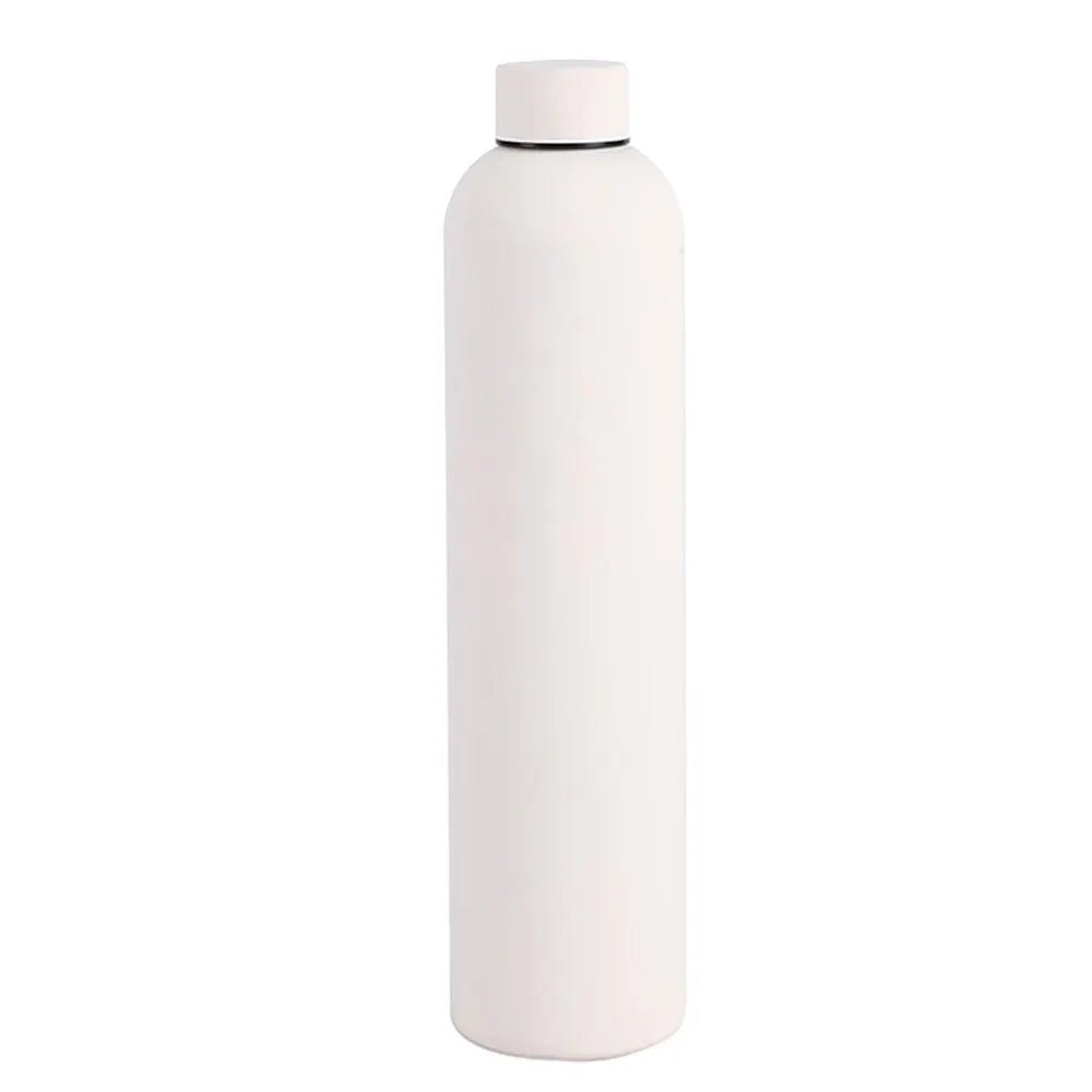 1000ML Double-Wall Stainless Steel Leak-Proof Thermal Vacuum Flask - Insulated Water Bottle for Sports and Coffee, Straight Body Cup white