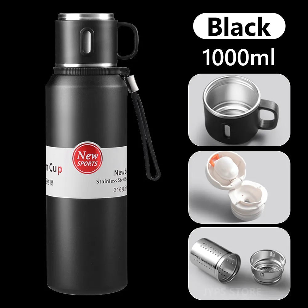 1000ML Stainless Steel Thermos Bottle black / 1000ML