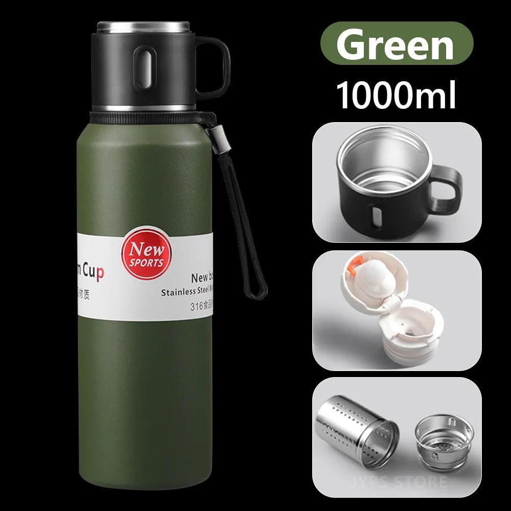 1000ML Stainless Steel Thermos Bottle green / 1000ML