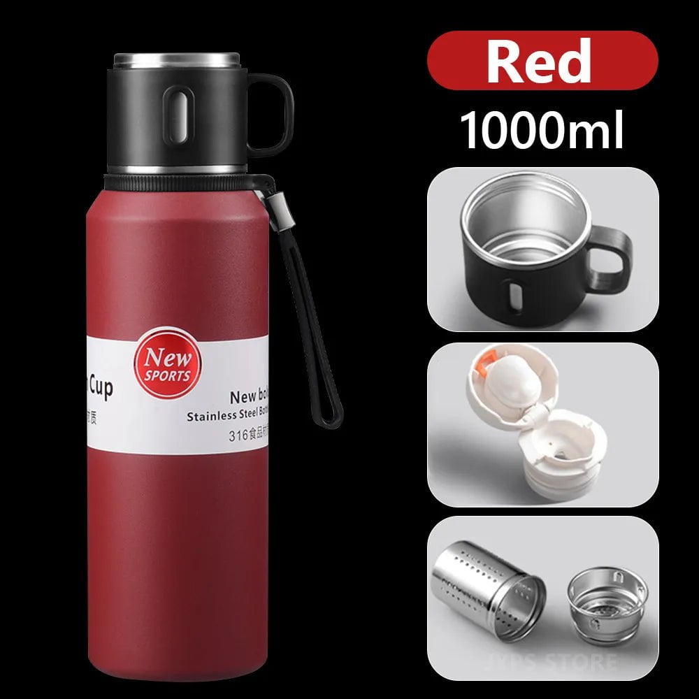 1000ML Stainless Steel Thermos Bottle red / 1000ML