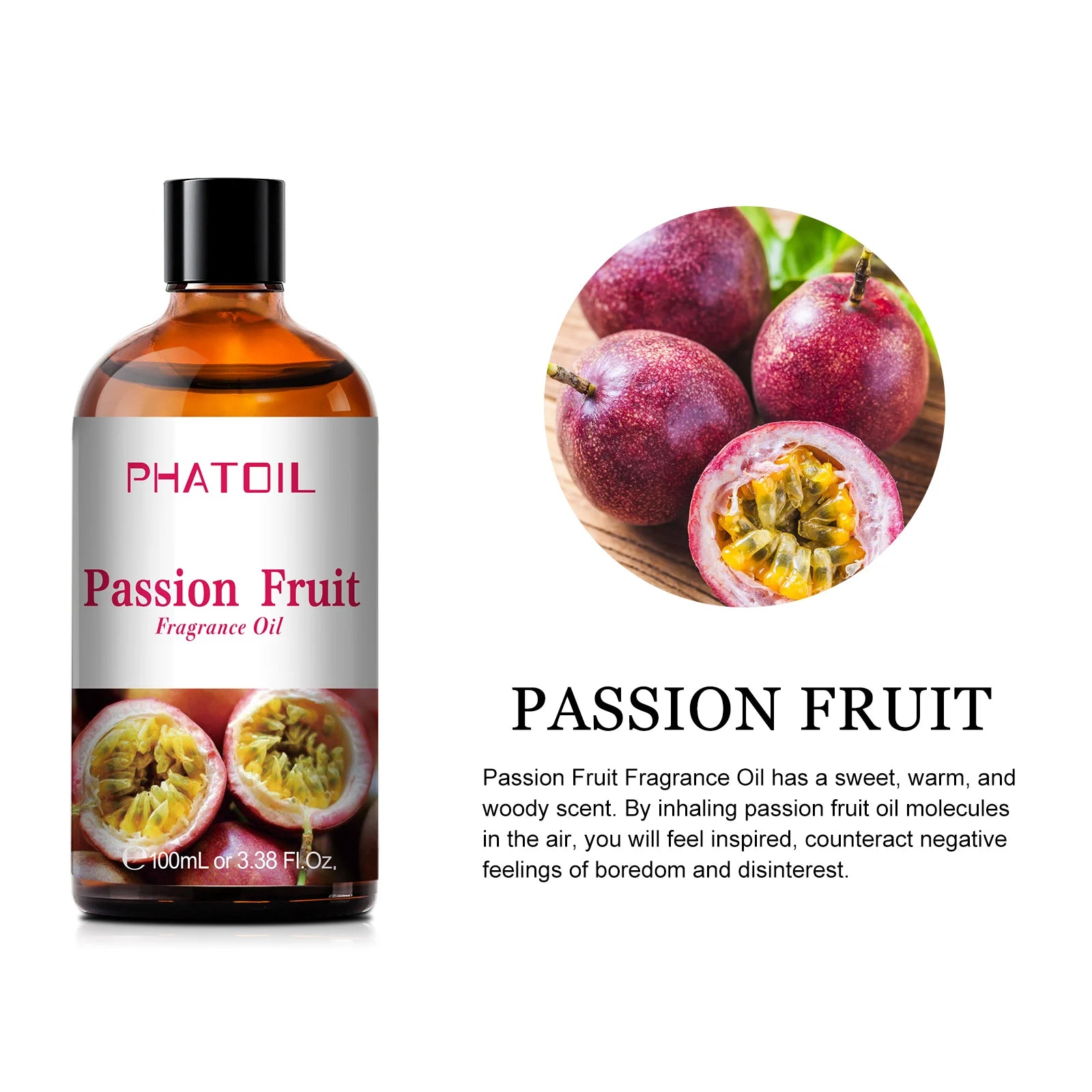 100ml Coconut Fragrance Oil: Candle and Soap Making with Mango, Apple, Banana, Grape, Cherry, Watermelon, Lemon, Passion Fruit Flavoring Passion Fruit / 100ml / United States