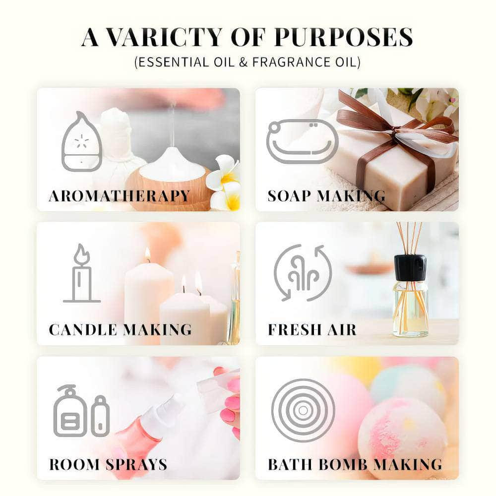 100ml Essential Oils for Diffuser and Humidifier: Vanilla, Eucalyptus, Jasmine, Rose, Lavender, Rosemary, Peppermint, Tea Tree