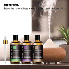 100ml Essential Oils for Humidifier - Aromatic Diffuser, Lavender, Eucalyptus, Rose, Ginger, Lemongrass - Fragrance Oil for Making Candles