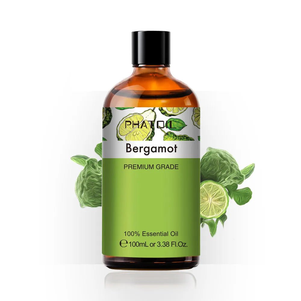 100ml Pure Natural Essential Oils Diffuser: Skin Care with Rose, Orange, Lemon, Lavender, Rose Geranium, Chamomile, Avocado Aroma Oil Bergamot / 100ml / United States