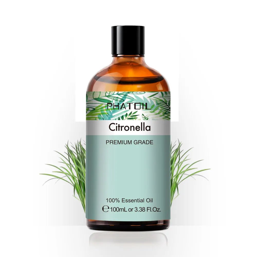 100ml Pure Natural Essential Oils Diffuser: Skin Care with Rose, Orange, Lemon, Lavender, Rose Geranium, Chamomile, Avocado Aroma Oil Citronella / 100ml / United States