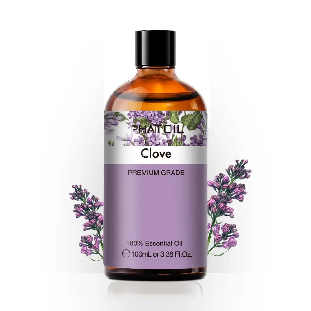 100ml Pure Natural Essential Oils Diffuser: Skin Care with Rose, Orange, Lemon, Lavender, Rose Geranium, Chamomile, Avocado Aroma Oil Clove / 100ml / United States