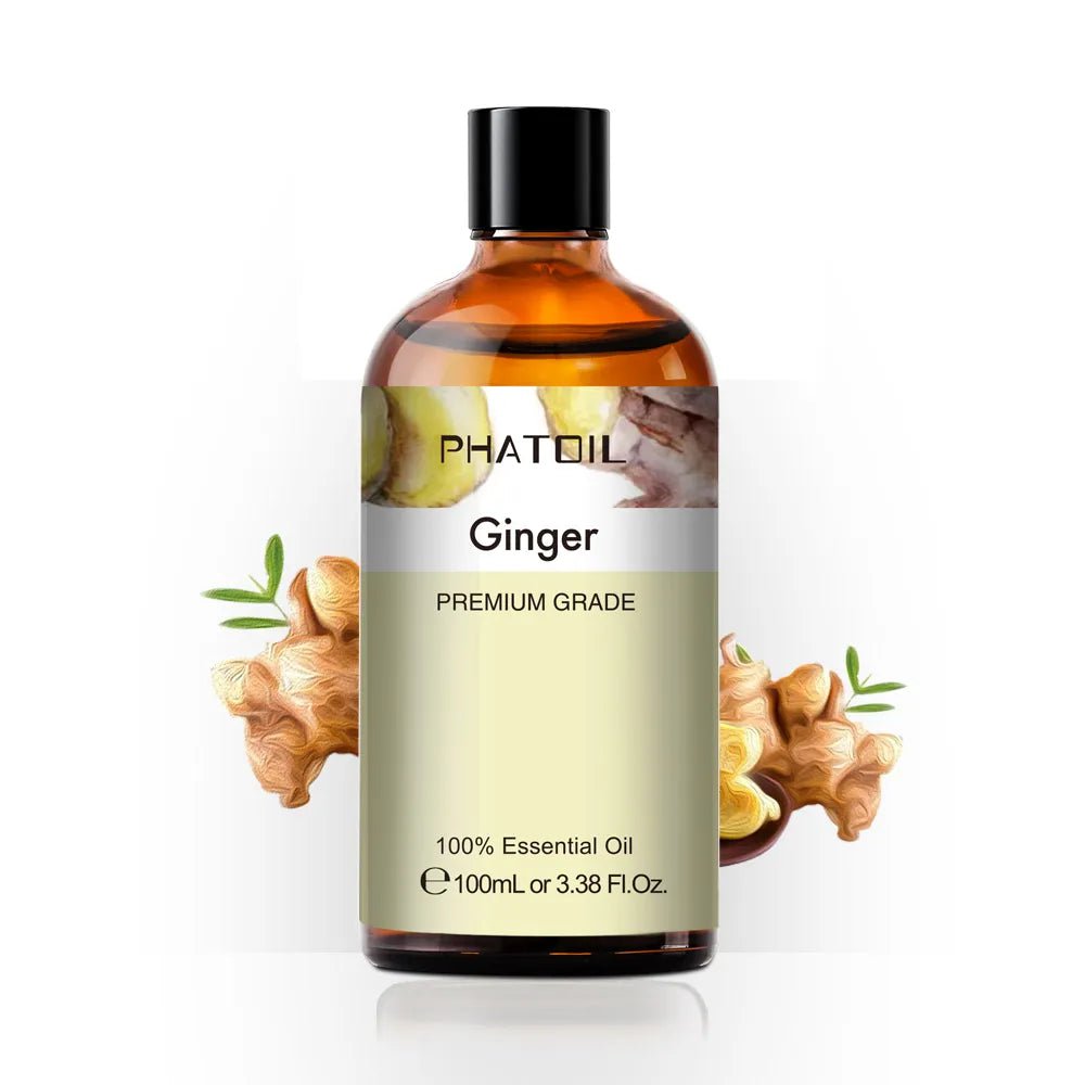 100ml Pure Natural Essential Oils Diffuser: Skin Care with Rose, Orange, Lemon, Lavender, Rose Geranium, Chamomile, Avocado Aroma Oil Ginger / 100ml / United States