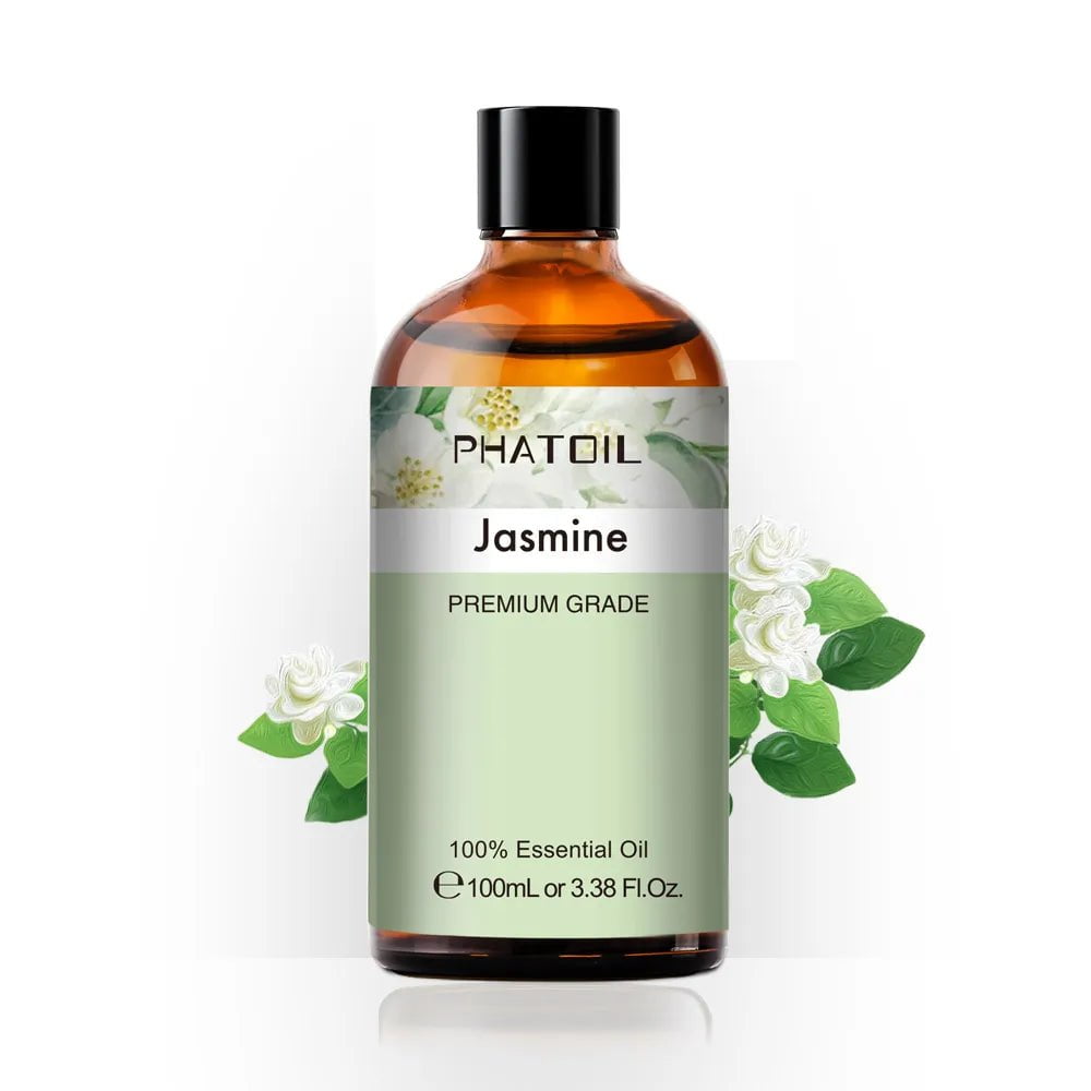 100ml Pure Natural Essential Oils Diffuser: Skin Care with Rose, Orange, Lemon, Lavender, Rose Geranium, Chamomile, Avocado Aroma Oil Jasmine / 100ml / United States