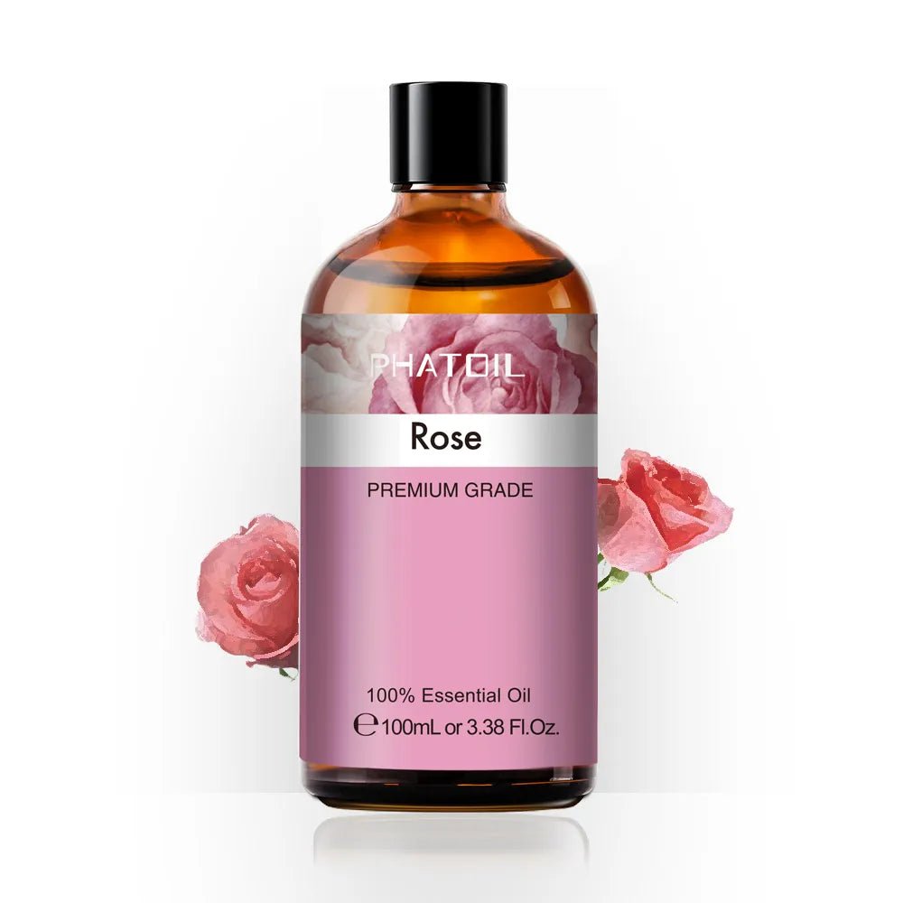 100ml Pure Natural Essential Oils Diffuser: Skin Care with Rose, Orange, Lemon, Lavender, Rose Geranium, Chamomile, Avocado Aroma Oil Rose / 100ml / United States