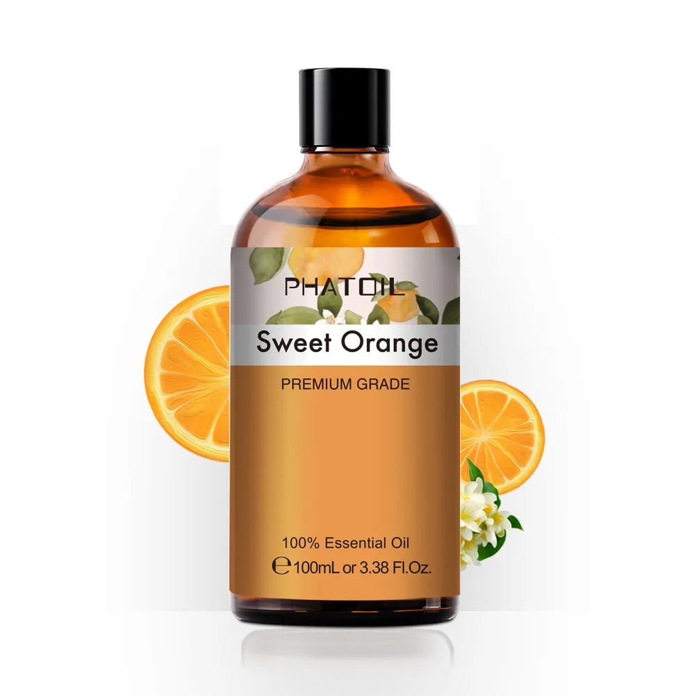 100ml Pure Natural Essential Oils Diffuser: Skin Care with Rose, Orange, Lemon, Lavender, Rose Geranium, Chamomile, Avocado Aroma Oil Sweet Orange / 100ml / United States