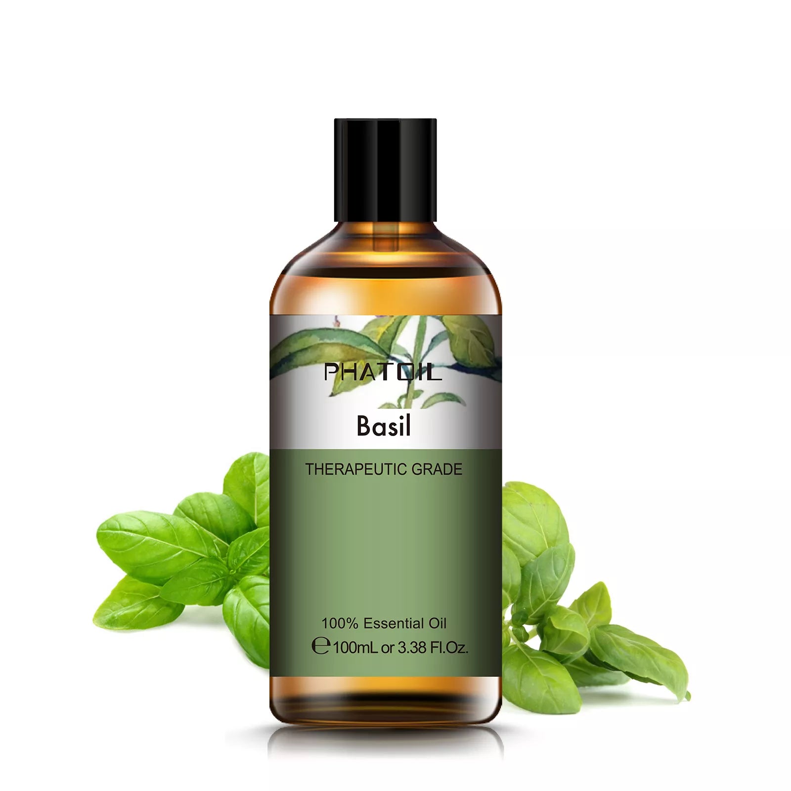 100ml Pure Natural Rose Essential Oil: Humidifier Diffuser Lavender, Vanilla, Peppermint, Geranium, Cloves, Basil, Tea Tree Aroma Oil Basil / 100ml / United States