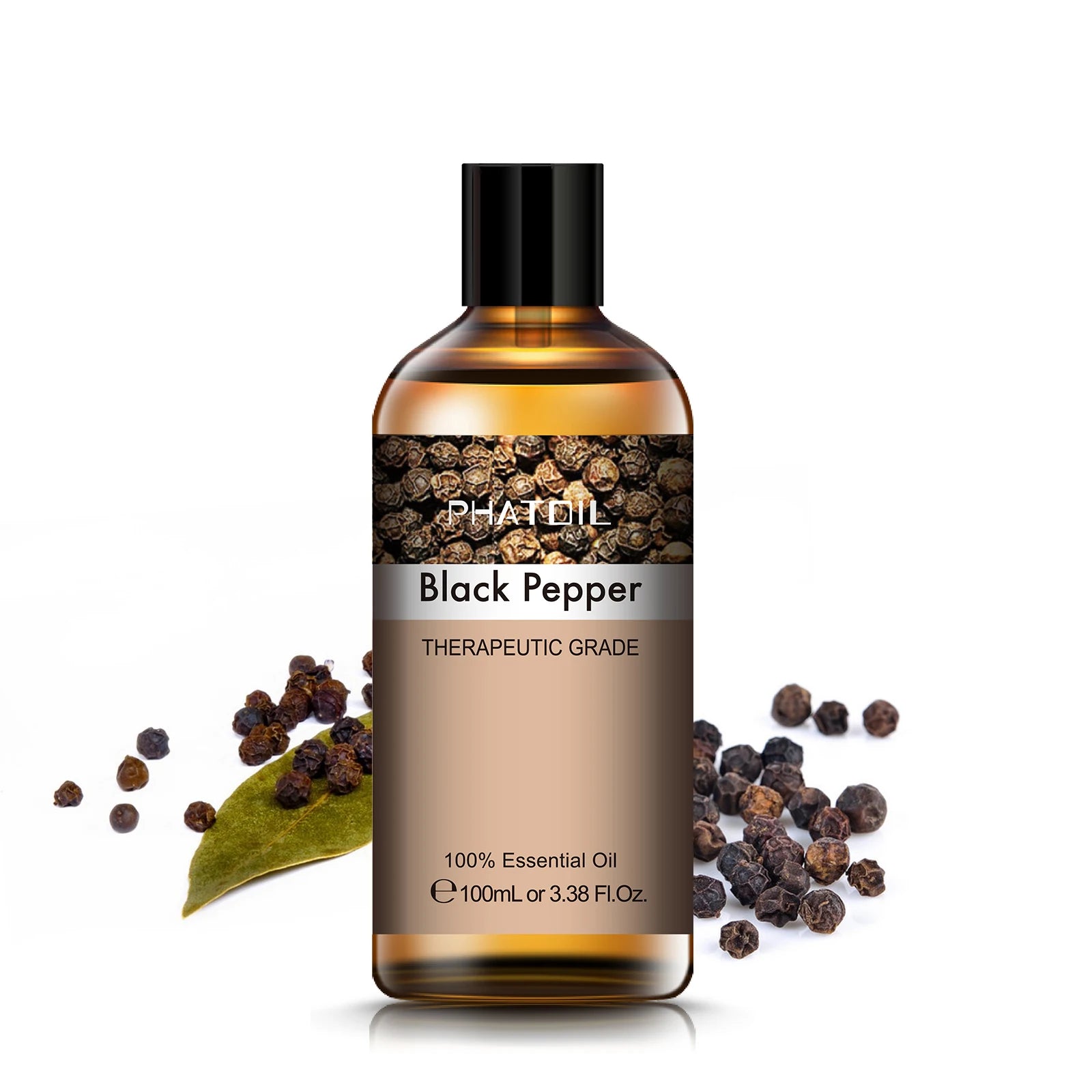 100ml Pure Natural Rose Essential Oil: Humidifier Diffuser Lavender, Vanilla, Peppermint, Geranium, Cloves, Basil, Tea Tree Aroma Oil Black Pepper / 100ml / United States