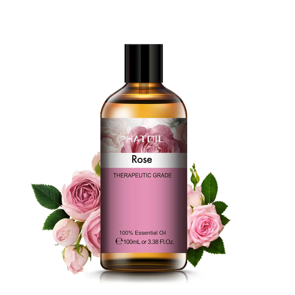 100ml Pure Natural Rose Essential Oil: Humidifier Diffuser Lavender, Vanilla, Peppermint, Geranium, Cloves, Basil, Tea Tree Aroma Oil Rose / 100ml / United States