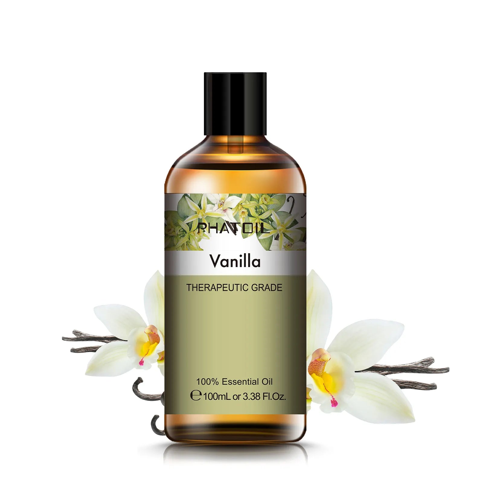 100ml Pure Natural Rose Essential Oil: Humidifier Diffuser Lavender, Vanilla, Peppermint, Geranium, Cloves, Basil, Tea Tree Aroma Oil Vanilla / 100ml / United States