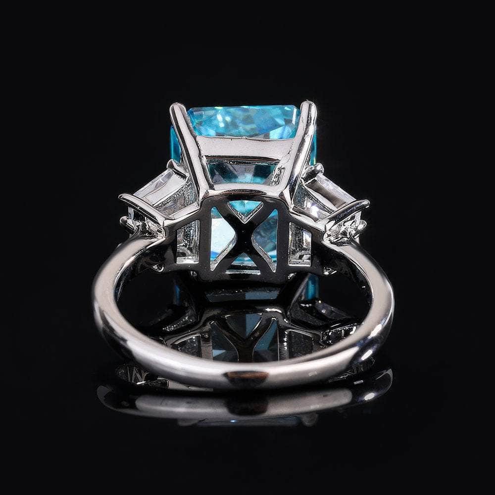 10Ct Lab Created Diamond Gemstone Cushion Cut Icy Deco Statement Ring