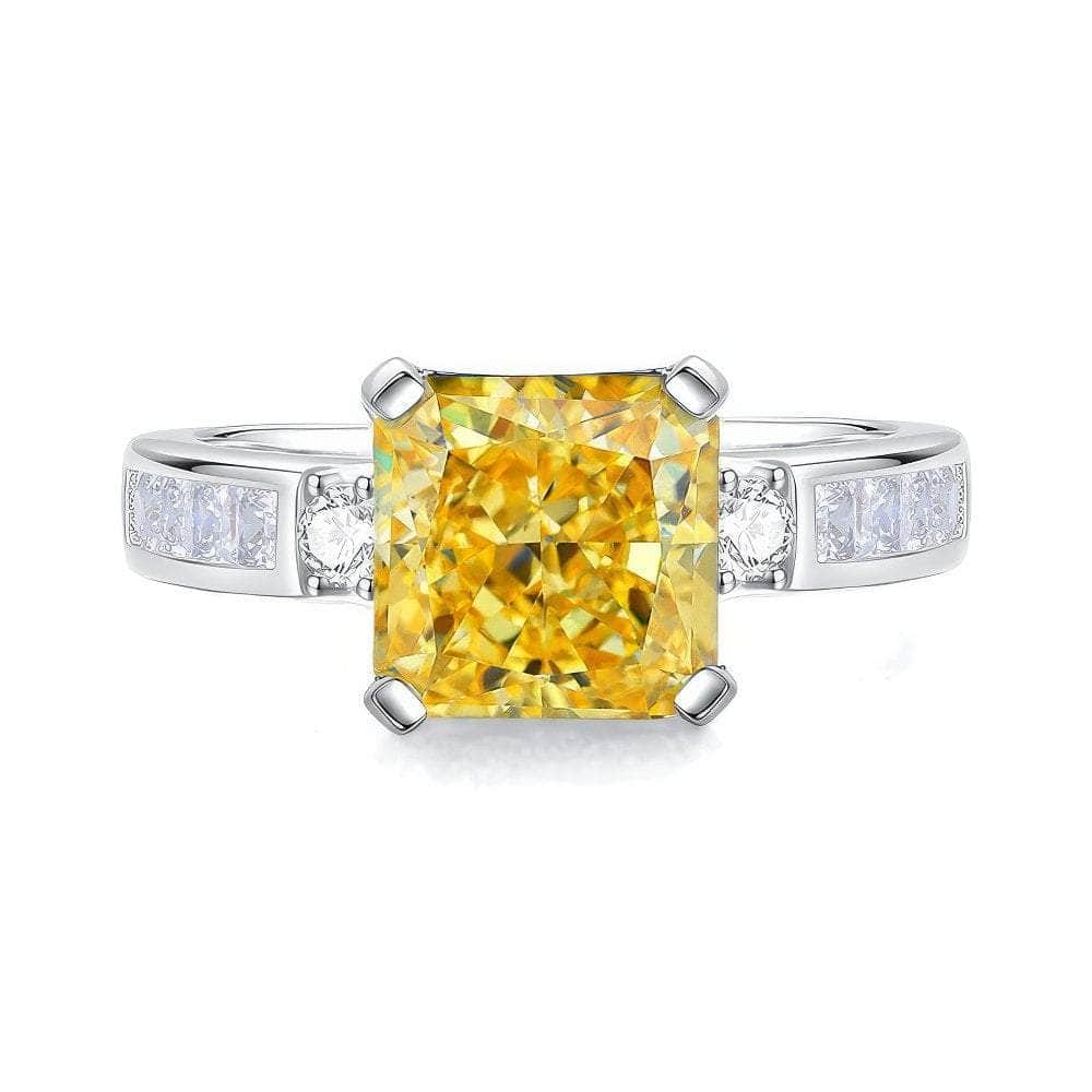10K White Gold Emerald Square Cut Lab Simulated Diamond Gemstone Ring 6 US / Canary