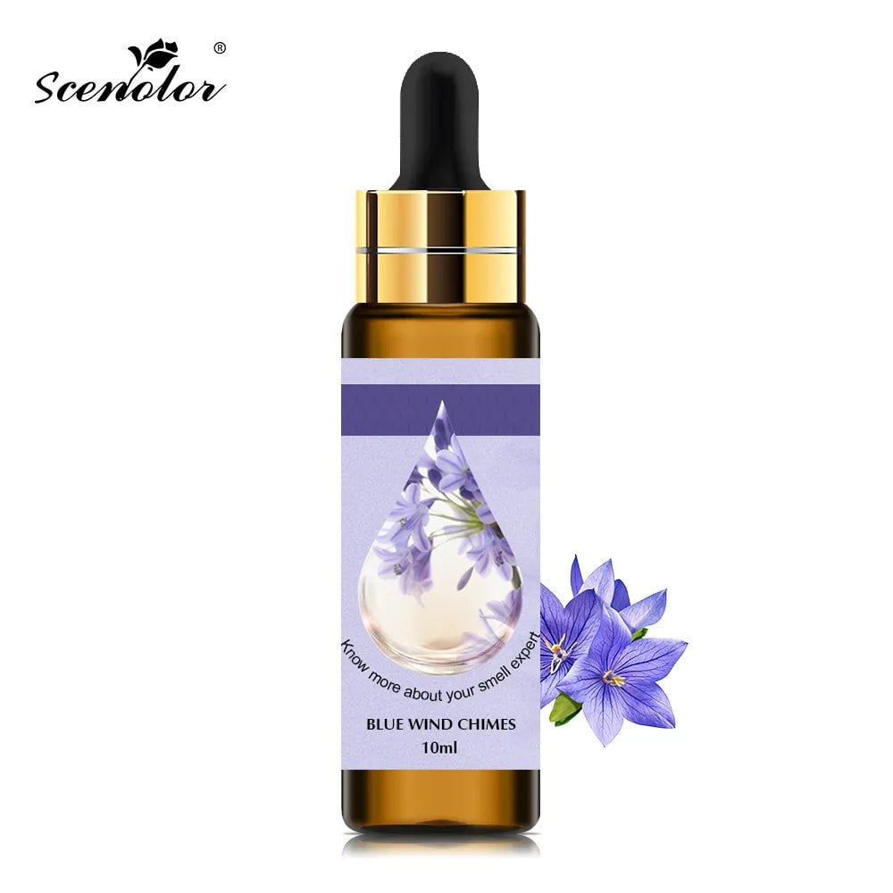 10ml Pure Fruit Essential Oil: Flower Aroma Fragrance for Candle Making - Lavender, Passion, Musk, Coconut, Original Perfumes for Men Blue wind chimes