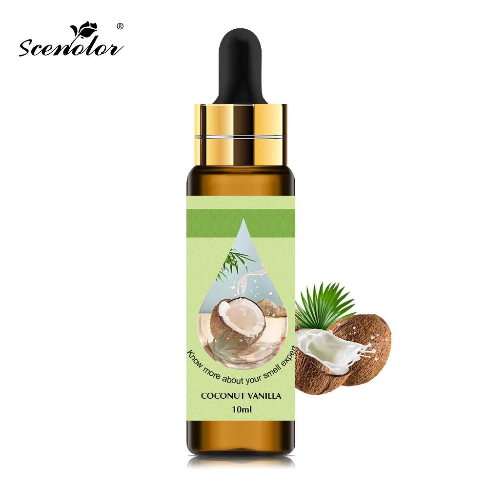 10ml Pure Fruit Essential Oil: Flower Aroma Fragrance for Candle Making - Lavender, Passion, Musk, Coconut, Original Perfumes for Men Coconut Vanilla