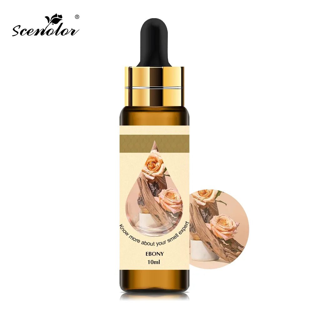 10ml Pure Fruit Essential Oil: Flower Aroma Fragrance for Candle Making - Lavender, Passion, Musk, Coconut, Original Perfumes for Men ebony