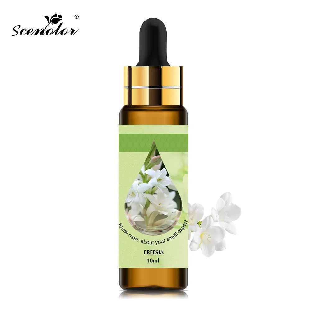 10ml Pure Fruit Essential Oil: Flower Aroma Fragrance for Candle Making - Lavender, Passion, Musk, Coconut, Original Perfumes for Men Freesia