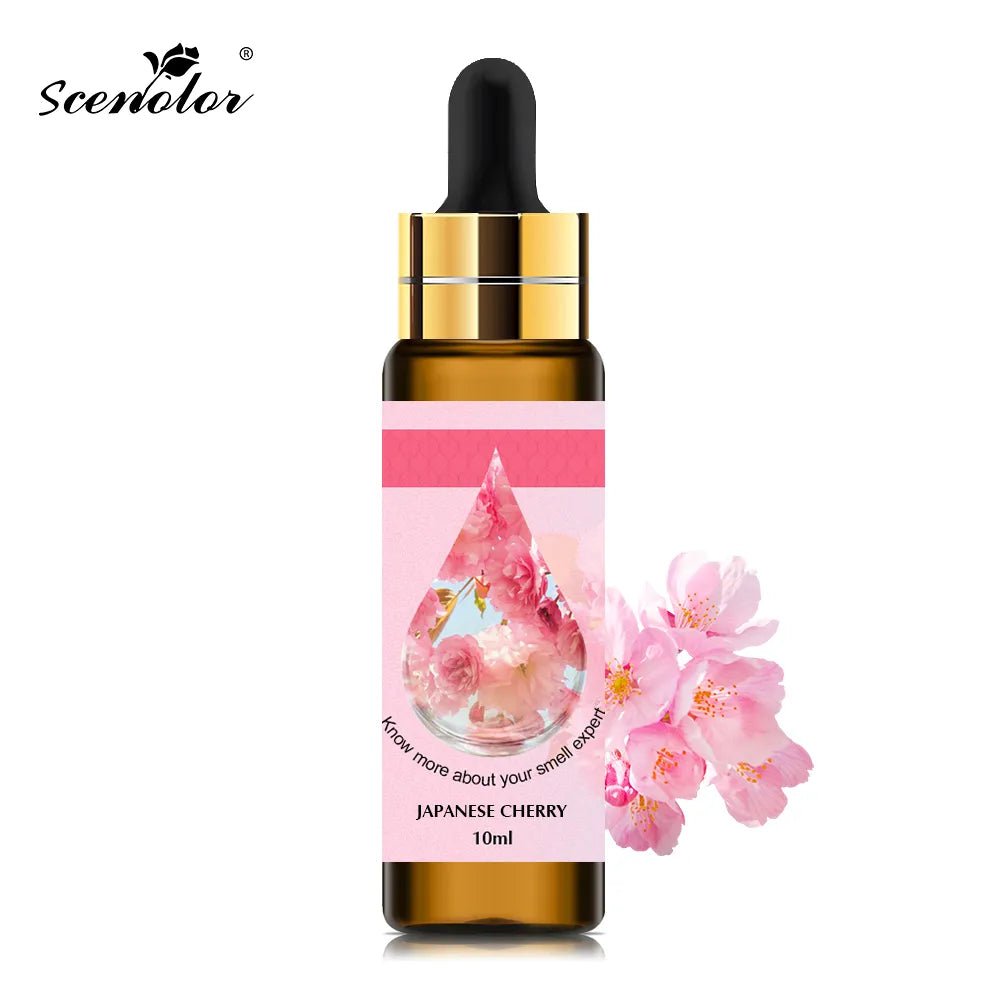 10ml Pure Fruit Essential Oil: Flower Aroma Fragrance for Candle Making - Lavender, Passion, Musk, Coconut, Original Perfumes for Men Japanese Cherry