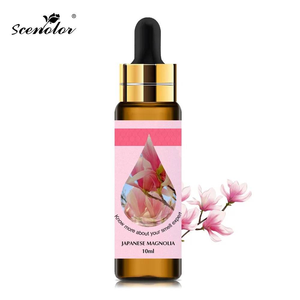 10ml Pure Fruit Essential Oil: Flower Aroma Fragrance for Candle Making - Lavender, Passion, Musk, Coconut, Original Perfumes for Men Japanese Magnolia
