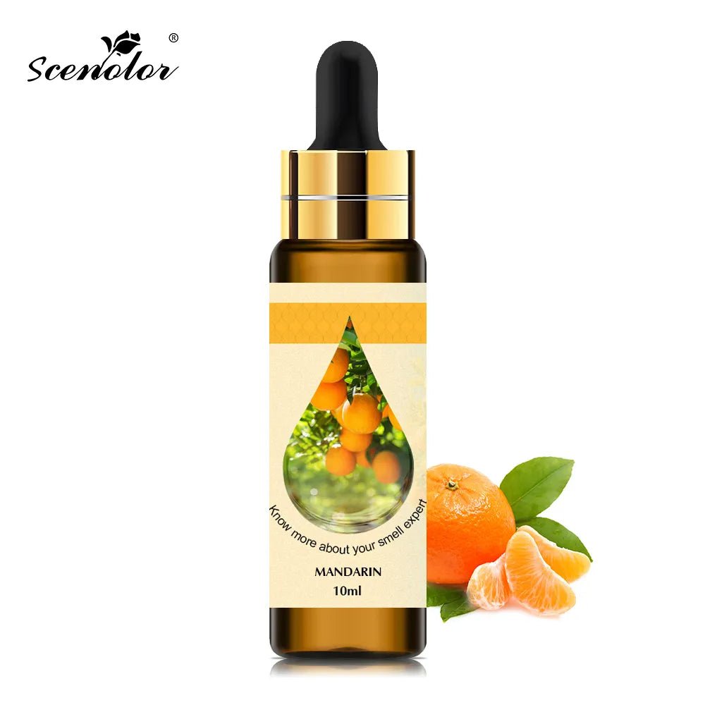 10ml Pure Fruit Essential Oil: Flower Aroma Fragrance for Candle Making - Lavender, Passion, Musk, Coconut, Original Perfumes for Men Mandarin