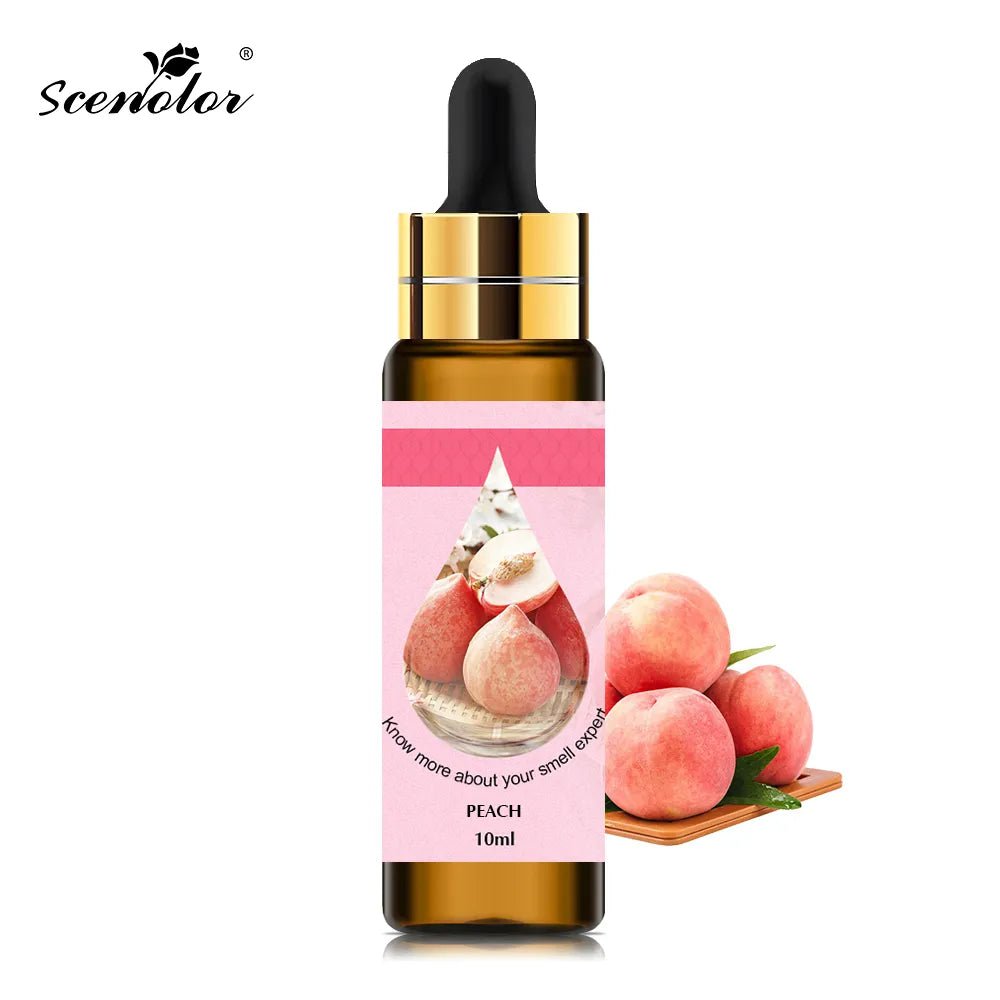 10ml Pure Fruit Essential Oil: Flower Aroma Fragrance for Candle Making - Lavender, Passion, Musk, Coconut, Original Perfumes for Men Peach
