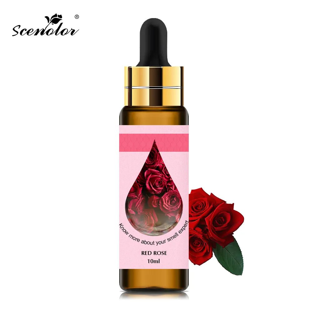10ml Pure Fruit Essential Oil: Flower Aroma Fragrance for Candle Making - Lavender, Passion, Musk, Coconut, Original Perfumes for Men red rose
