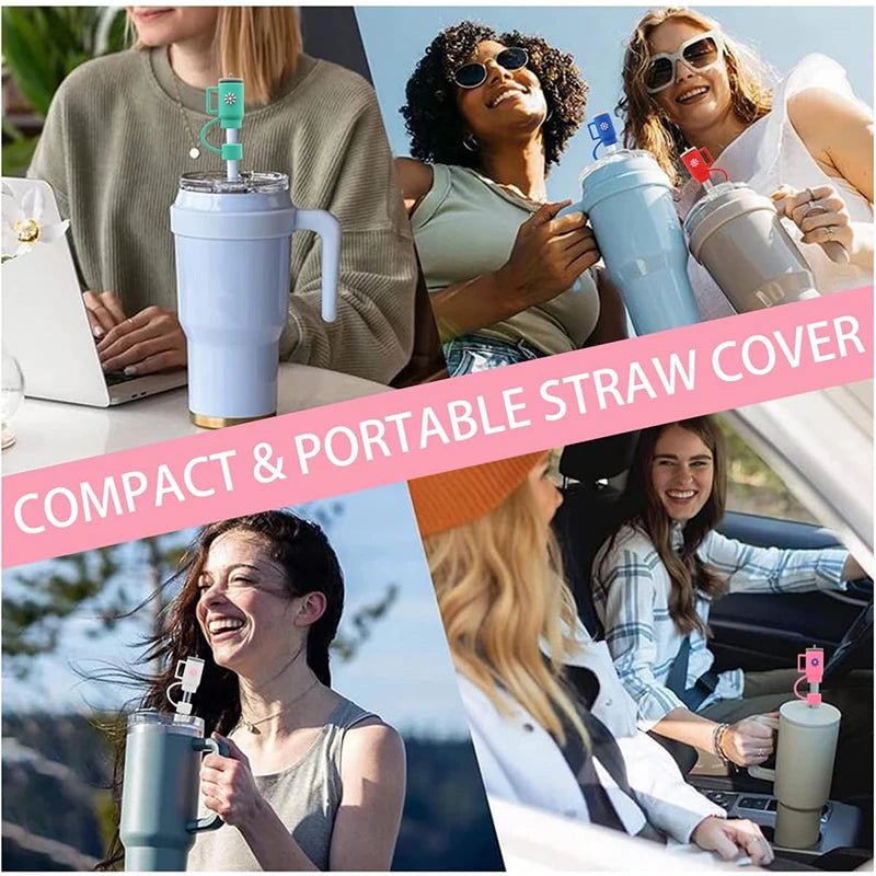 10Pcs Silicone Straw Cover Caps - Compatible with 30&40 Oz Tumbler with Handle, Straw Tip Covers for Cups Accessories 1