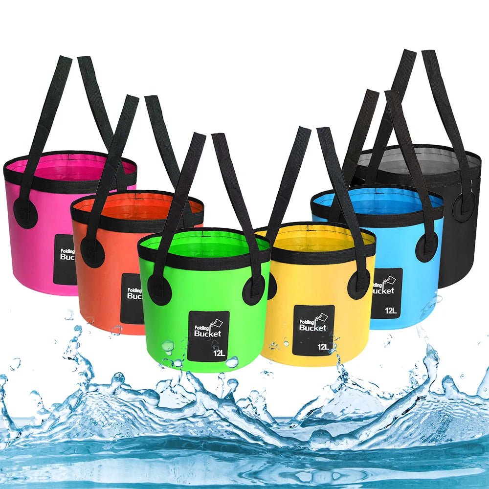 12L Car Washer Bucket Folding Bucket Auto Wash Bowl Sink Washing Bag Portable Outdoor Travel Foldable Water Bucket Accessories