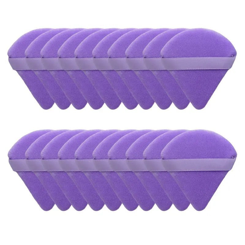 12Pc Velvet Triangle Makeup Sponges for Face and Eyes 20pcs-purple