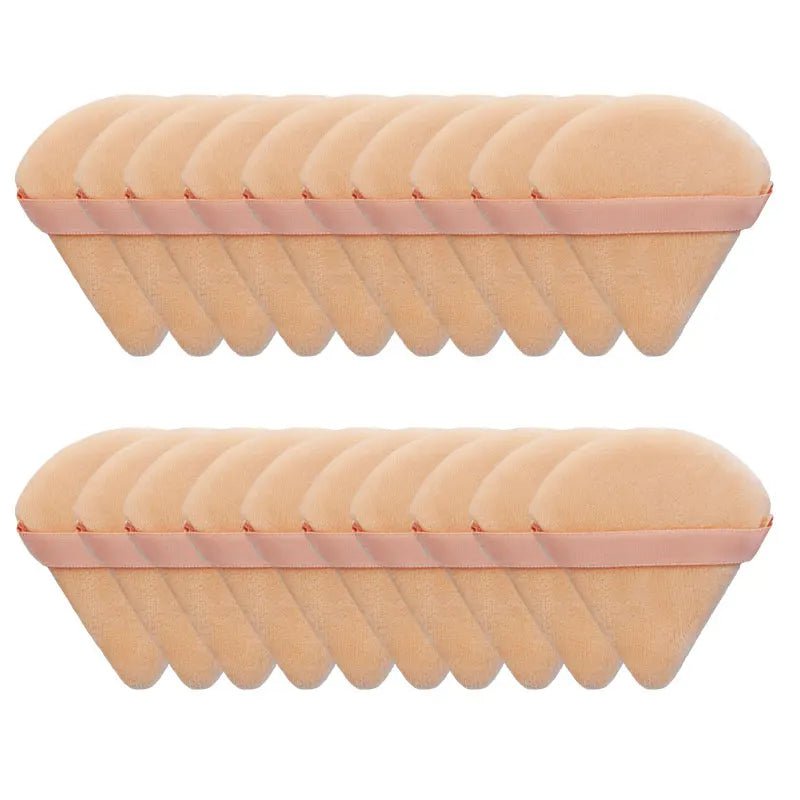 12Pc Velvet Triangle Makeup Sponges for Face and Eyes 20pcs-skin-color