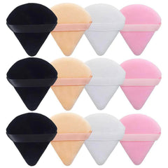 12Pc Velvet Triangle Makeup Sponges for Face and Eyes