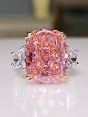 14 Ct Pink Sapphire Lab Created Diamond Statement Ring